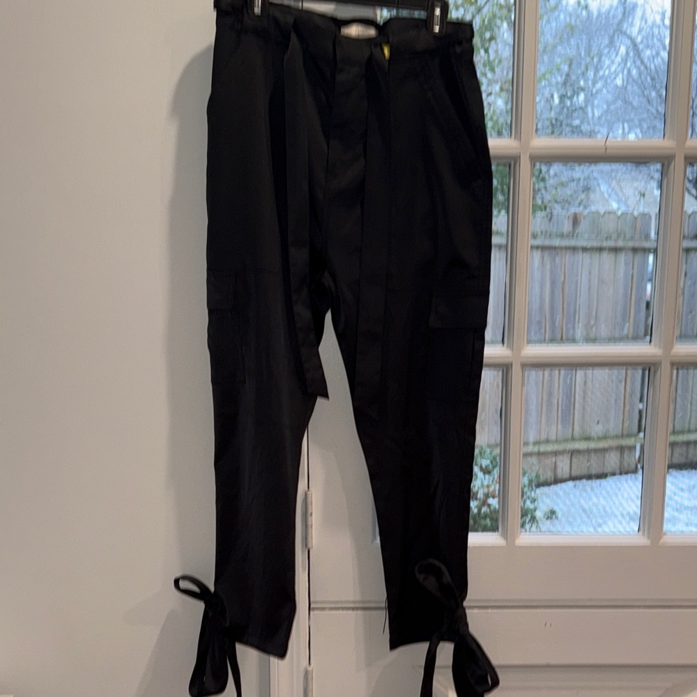 Joie Navy Cargo Silk style Pants with Tie Details